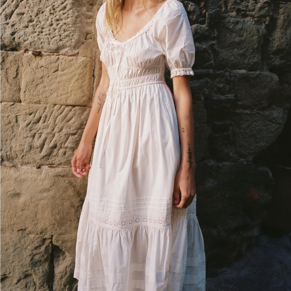 Christy Dawn Ivory White Eyelet Maxi Dress - Picture 2 of 7